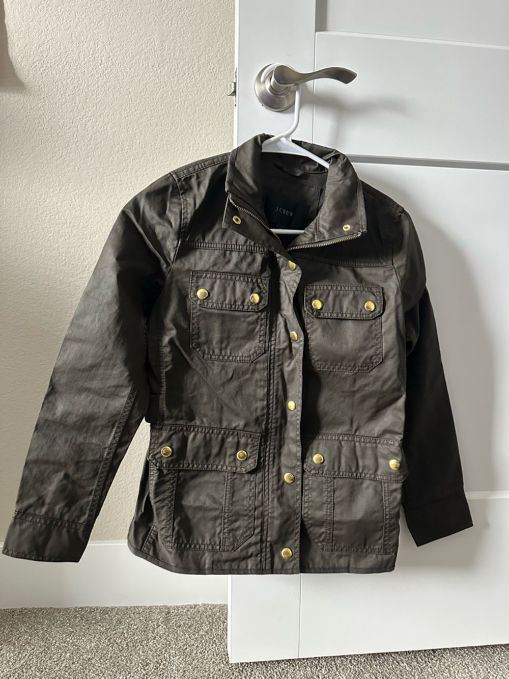 NEW J.Crew Petite Downtown Field Jacket Mossy Brown PXS Utility Military Jacket